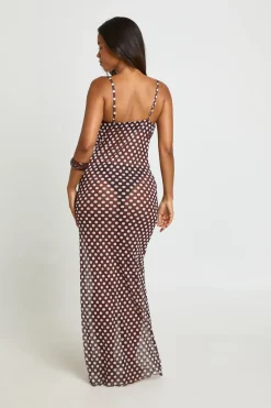 boohoo Robe Maxi À Pois Essentiels Plage<Femme Pois|Robes