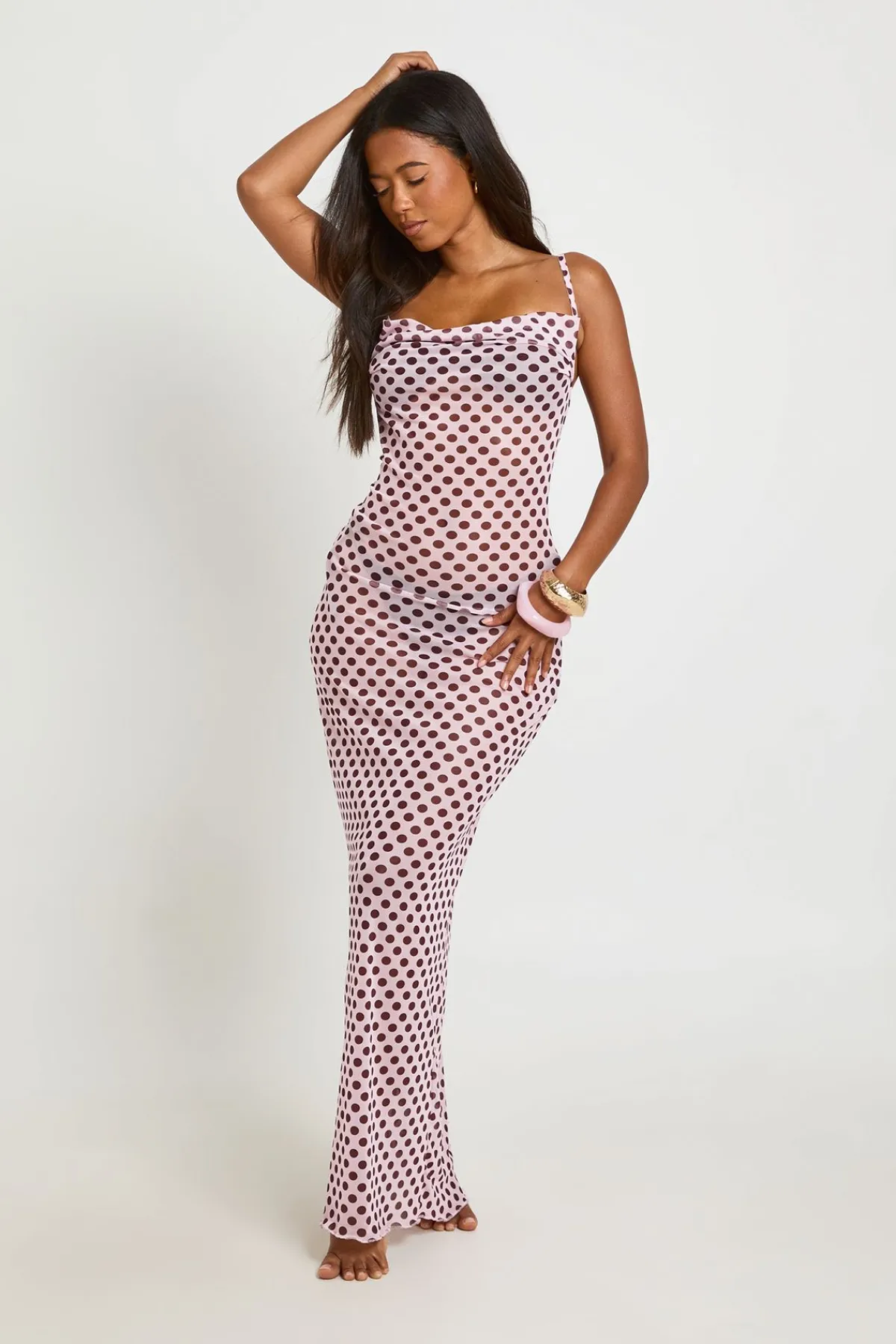 boohoo Robe Maxi À Pois Essentiels Pour La Plage<Femme Pois|Robes