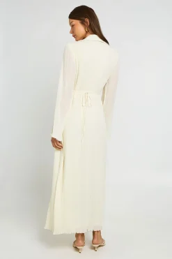 Robe Maxi Portefeuille En Plissé Premium