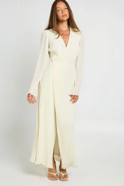 Robe Maxi Portefeuille En Plissé Premium