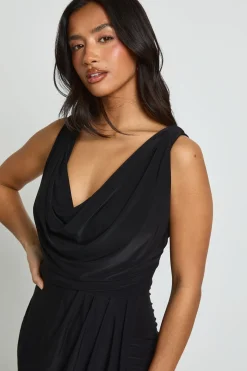 Robe Maxi Portefeuille Froncée En Tissu Slinky Petite
