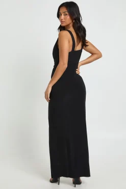 Robe Maxi Portefeuille Froncée En Tissu Slinky Petite