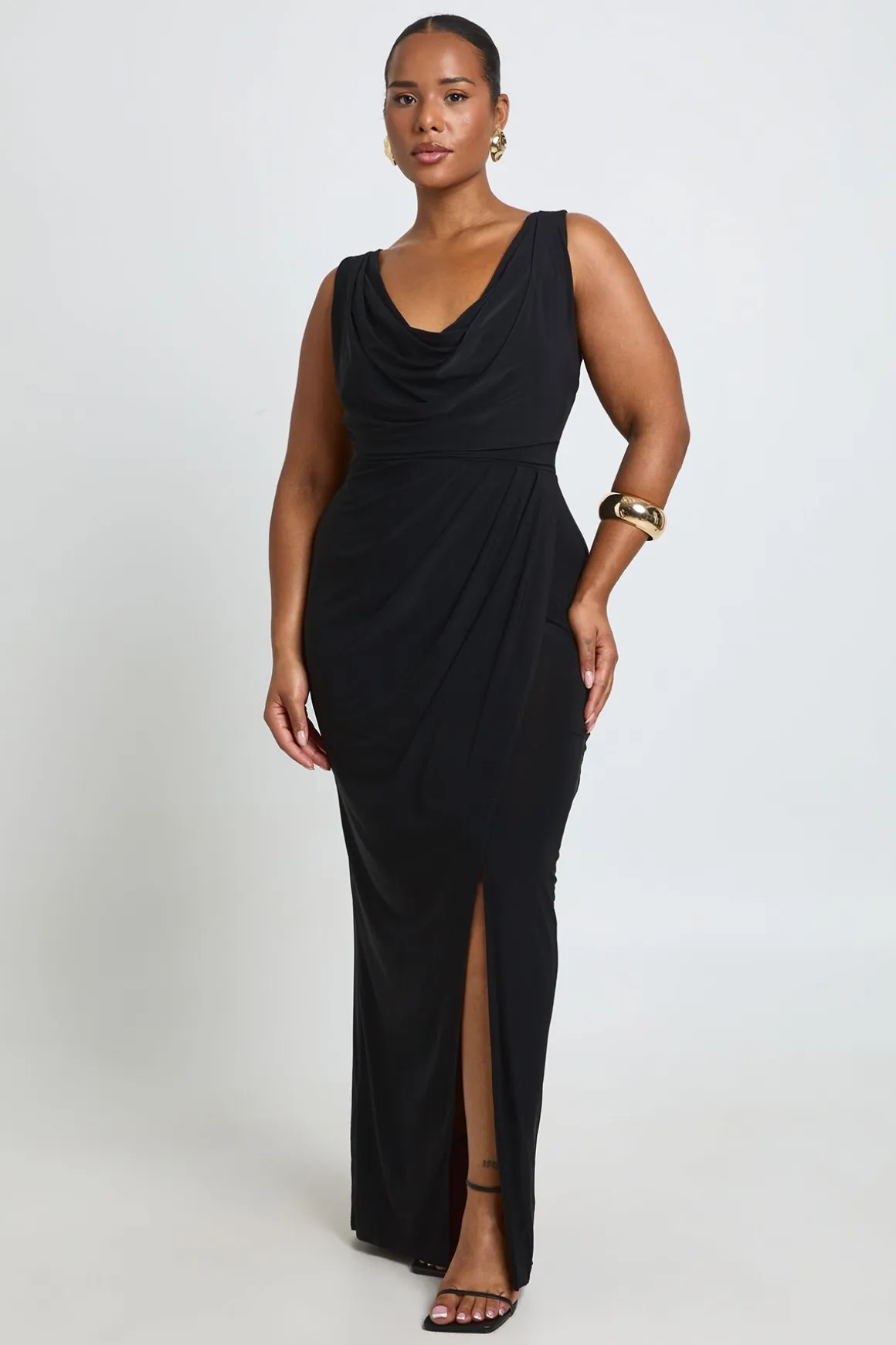 Robe Maxi Portefeuille Froncée Slinky Grande Taille