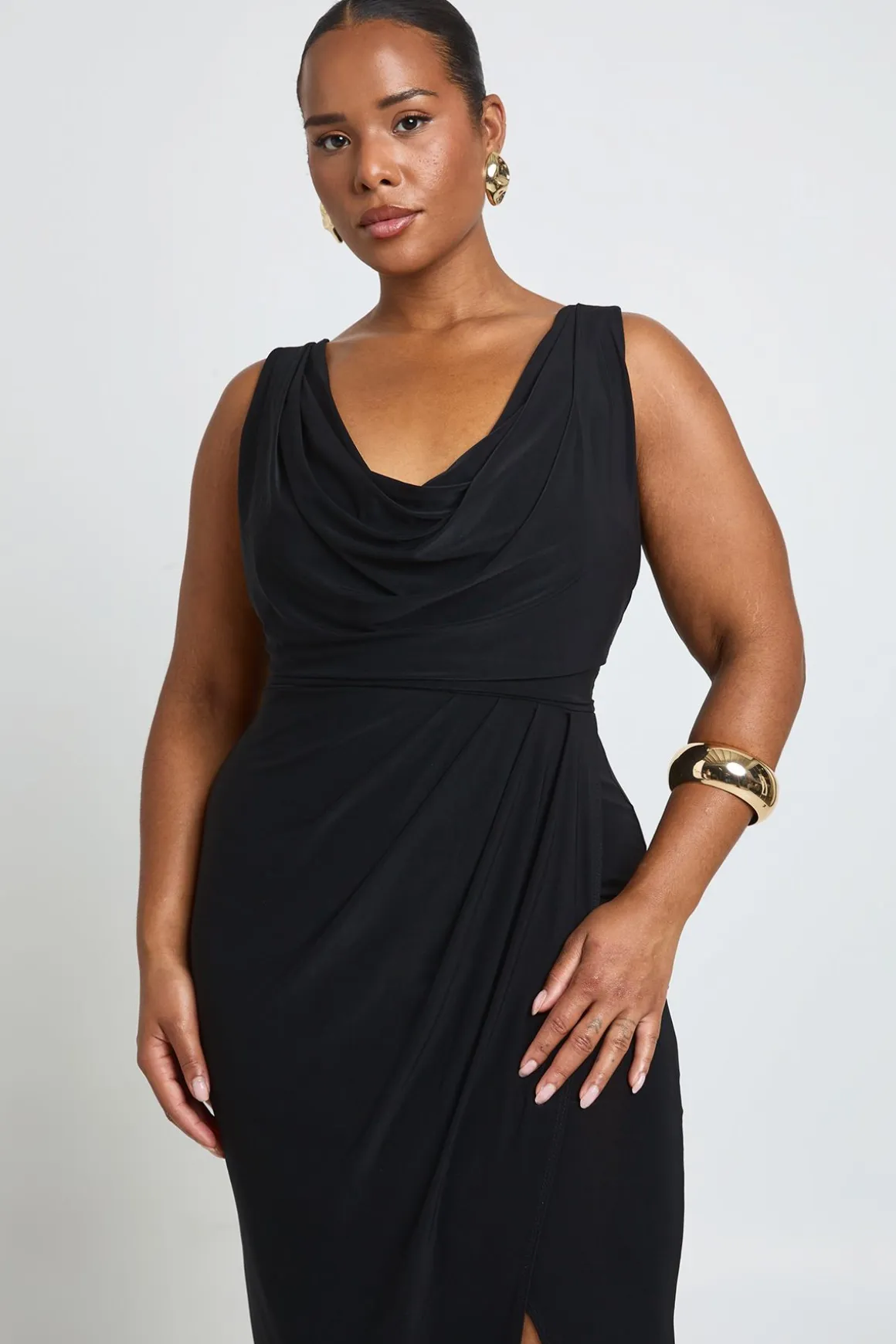 Robe Maxi Portefeuille Froncée Slinky Grande Taille
