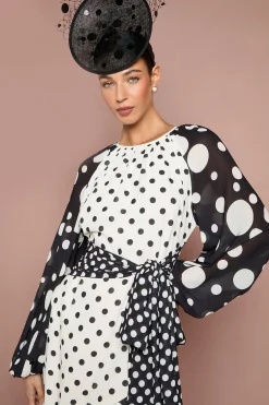 Robe Maxi Portefeuille À Imprimé Pois Mixtes Lisa Tan