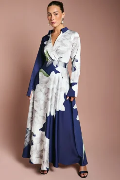 Coast Robe Maxi Portefeuille à Imprimé Placement<Femme Robes À Manches Longues|Robes