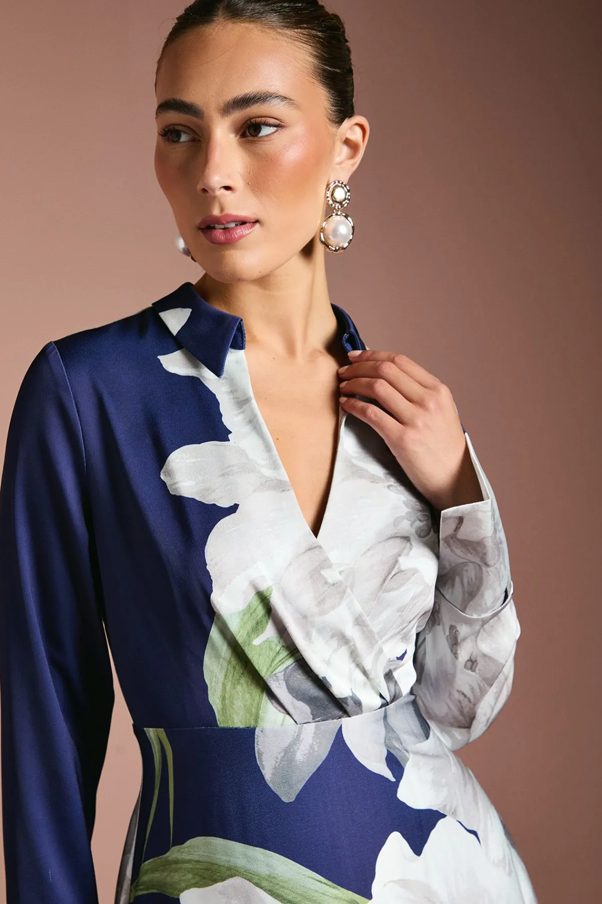 Coast Robe Maxi Portefeuille à Imprimé Placement<Femme Robes À Manches Longues|Robes