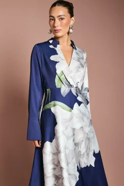 Coast Robe Maxi Portefeuille à Imprimé Placement<Femme Robes À Manches Longues|Robes