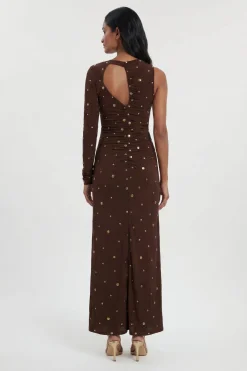 Robe Maxi Premium En Crêpe Slinky Avec Ornements Et Découpes