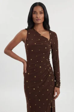Robe Maxi Premium En Crêpe Slinky Avec Ornements Et Découpes