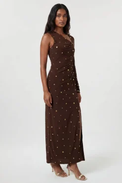 Robe Maxi Premium En Crêpe Slinky Avec Ornements Et Découpes