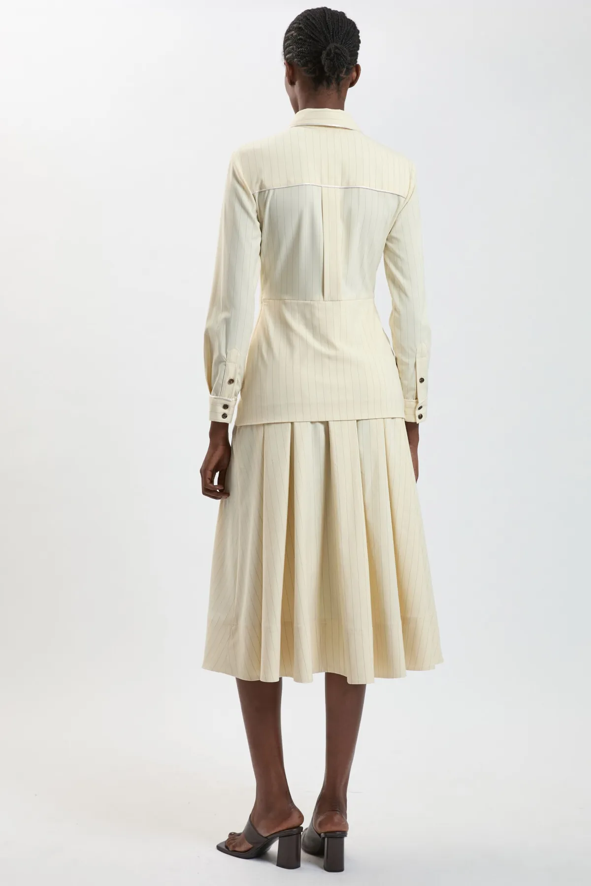 KarenMillen Robe Maxi À Rayures Fines Et Col Tailleur Petite<Femme Toutes Les Robes|Robes Longues