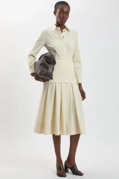 KarenMillen Robe Maxi À Rayures Fines Et Col Tailleur Petite<Femme Toutes Les Robes|Robes Longues