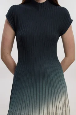 KarenMillen Robe Maxi Sans Manches à Col Montant en Maille Ombrée<Femme Robes À Manches Longues|Robes