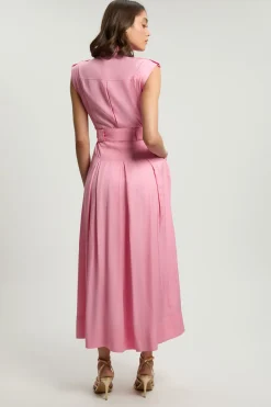 Robe maxi sans manches en lin premium tissé en sergé