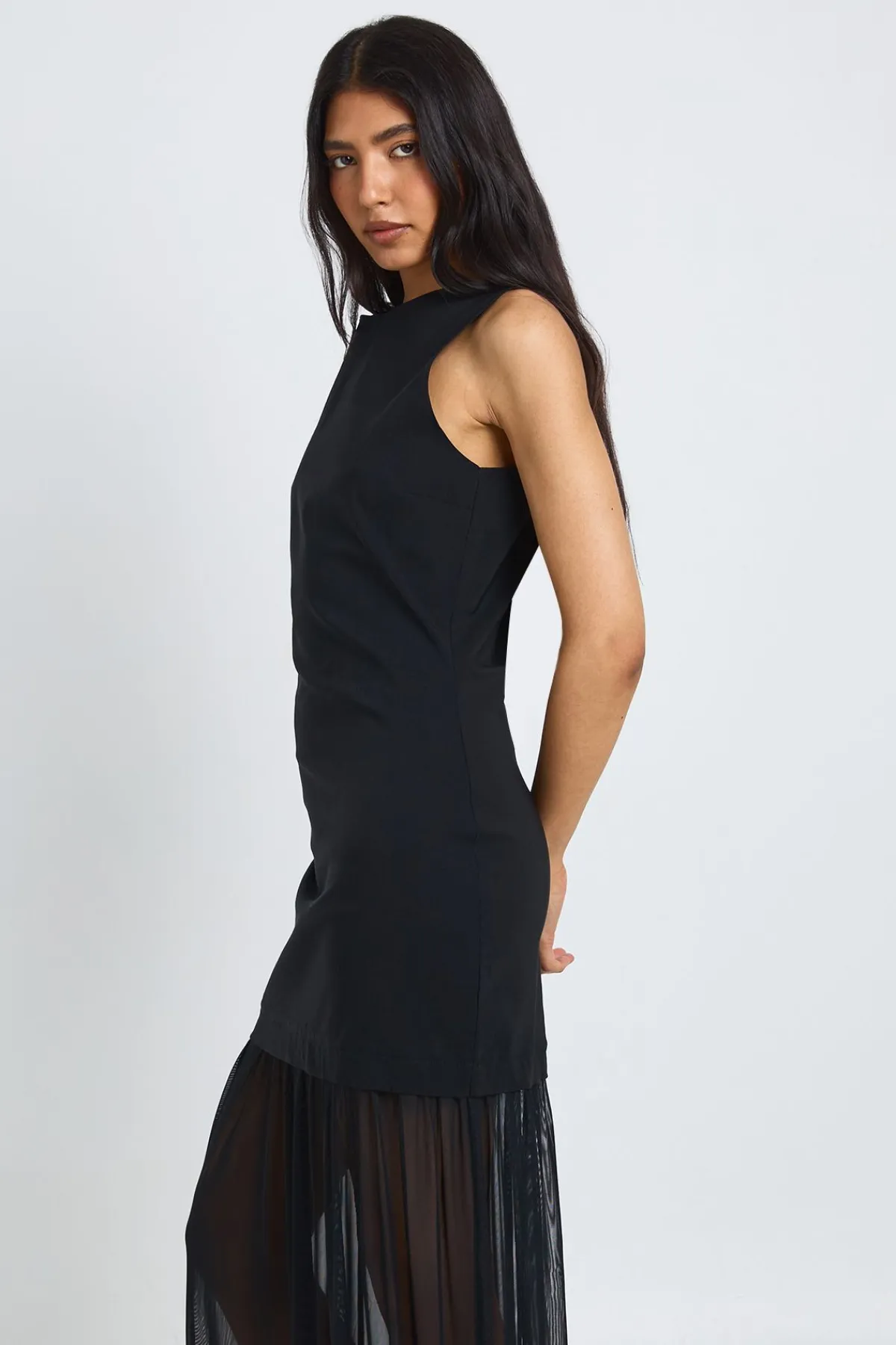 boohoo Robe Maxi Sans Manches Grande Taille Avec Ourlet Transparent<Femme Robes|Robes De Soirée Chic