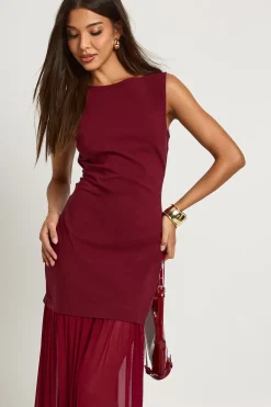 boohoo Robe maxi sans manches à ourlet transparent<Femme Robes|Robe Invitée Mariage