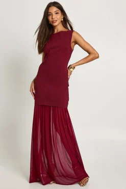 boohoo Robe maxi sans manches à ourlet transparent<Femme Robes|Robe Invitée Mariage