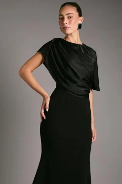 Robe Maxi Sirène Moulante avec Détail Drapé