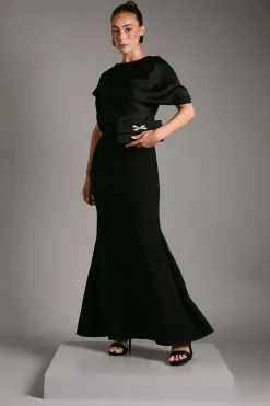 Robe Maxi Sirène Moulante avec Détail Drapé