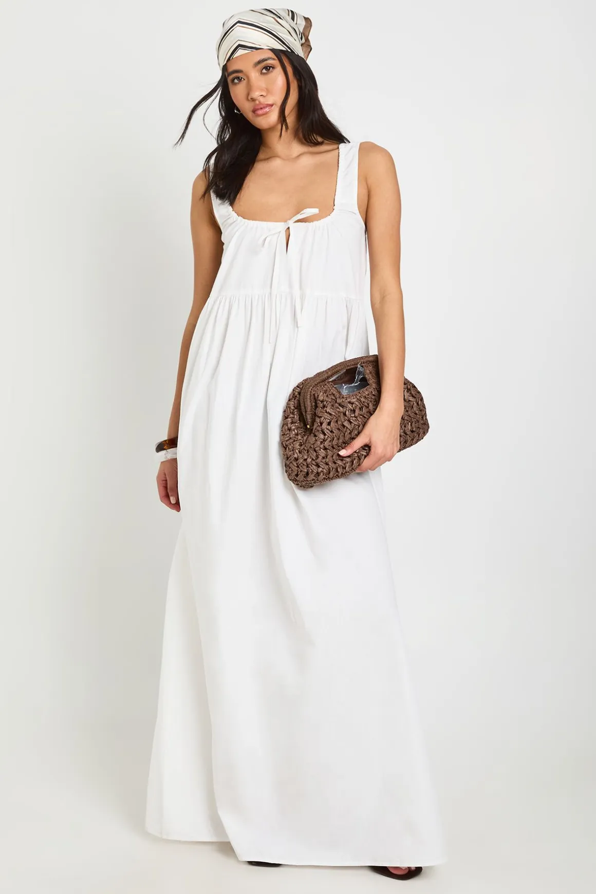 Robe Maxi Smock Avec Détail Nœud Devant