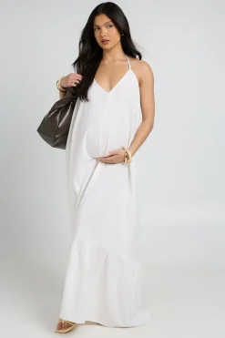 boohoo Robe Maxi Smock De Maternité À Une Épaule Avec Lien Perlé<Femme Robes Patineuses|Robes