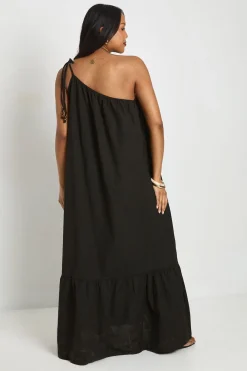 Robe Maxi Smockée De Maternité À Une Épaule Avec Lien Perlé
