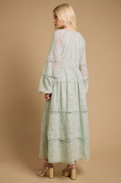 Oasis Robe Maxi Smockée à Détails en Dentelle<Femme Satin Et Dentelle|Robes À Manches Longues