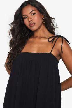 boohoo Robe maxi à smock texturée<Femme Robes|Robes De Jour