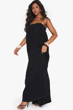 boohoo Robe maxi à smock texturée<Femme Robes|Robes De Jour