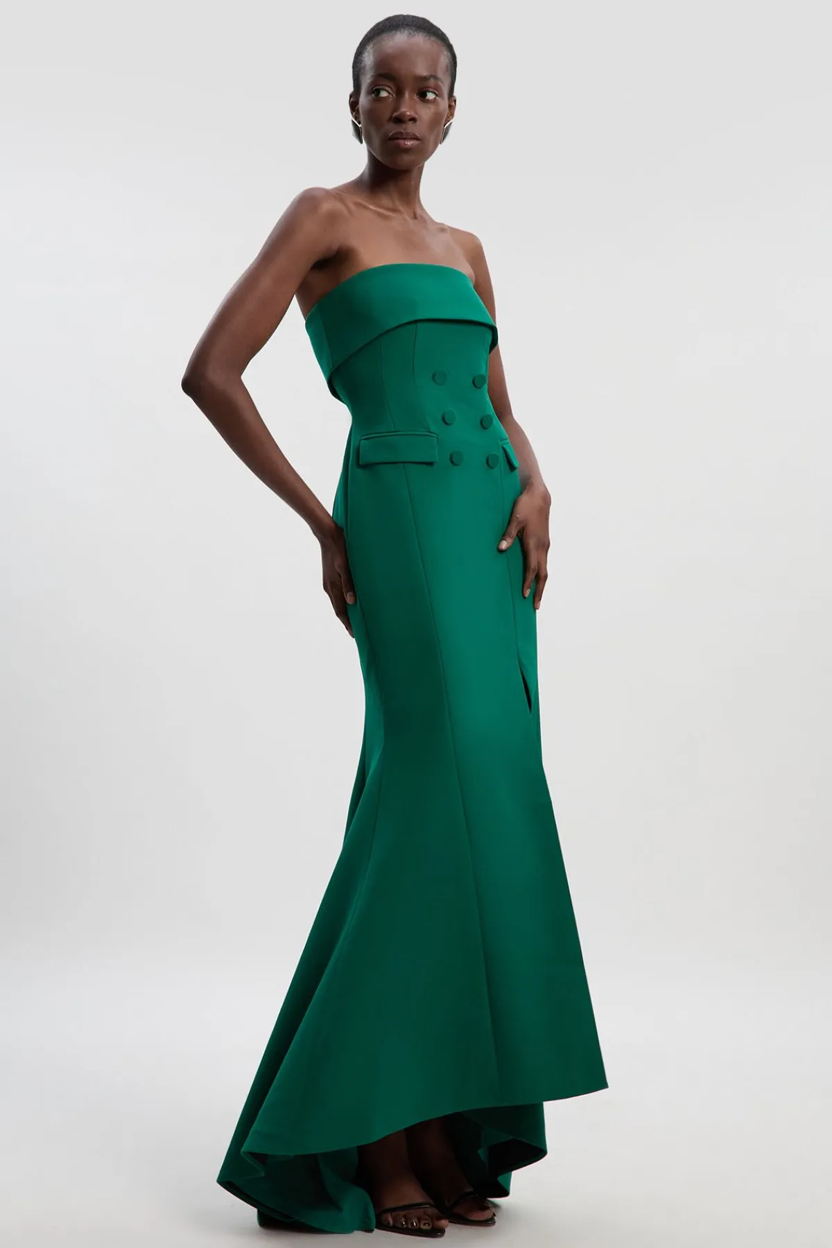 KarenMillen Robe Maxi Smoking Bandeau Ajustée Polie Petite Taille<Femme Tailleurs|Toutes Les Robes