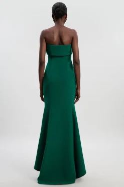 KarenMillen Robe Maxi Smoking Bandeau Ajustée Polie Petite Taille<Femme Tailleurs|Toutes Les Robes
