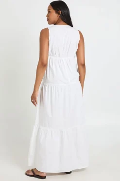 boohoo Robe Maxi Étagée De Maternité Avec Détail En Dentelle<Femme Satin Et Dentelle|Robes