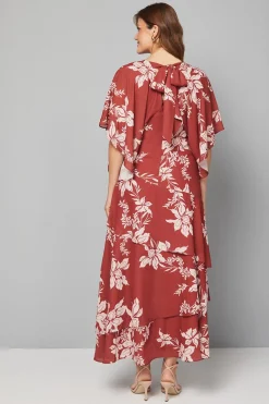 Wallis Robe Maxi Étagée à Manches Kimono Motif Floral<Femme Robes|Robes Longues