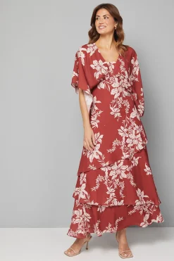 Wallis Robe Maxi Étagée à Manches Kimono Motif Floral<Femme Robes|Robes Longues