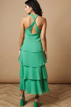 Oasis Robe Maxi Étagée Petite à Col Halter avec Découpe<Femme Robes Bal De Promo|Robes