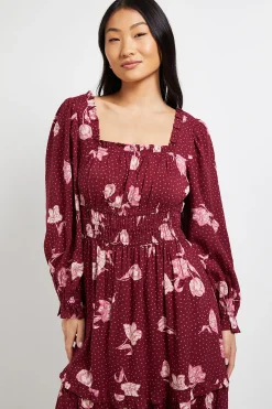Dorothy Perkins Robe Maxi Étagée Petite à Imprimé Floral avec Encolure Carrée et Manches Bouffantes<Femme Robes|Robe Invitée Mariage