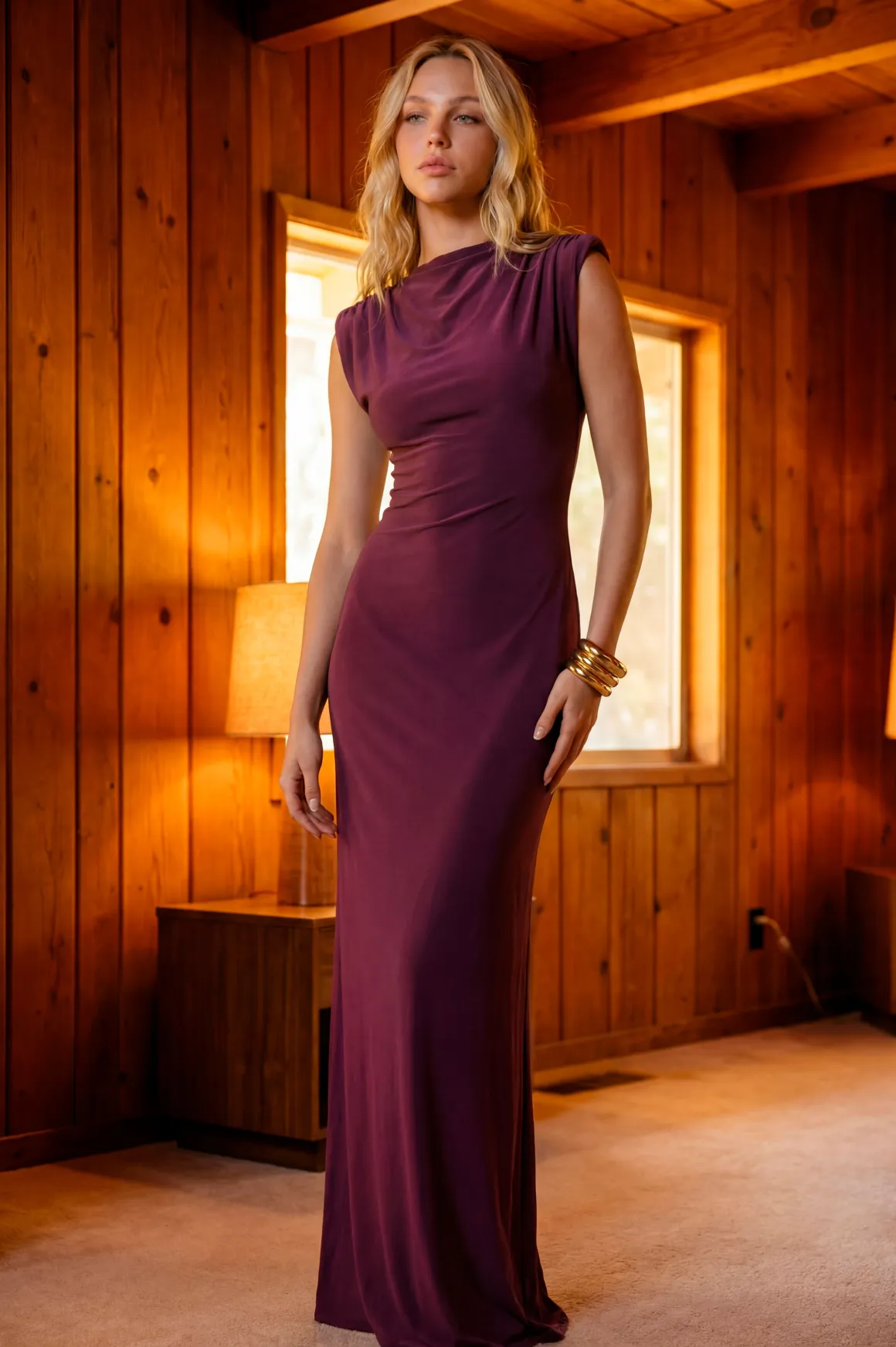 Robe Maxi À Taille Basse Dos Nu Avec Épaulettes