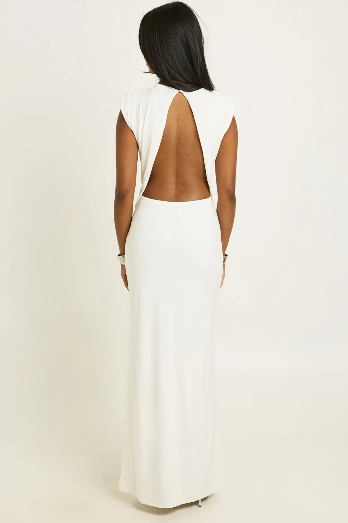 Robe Maxi Taille Basse Dos Nu Avec Épaulettes