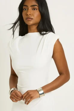 Robe Maxi Taille Basse Dos Nu Avec Épaulettes