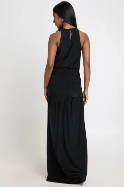 Robe Maxi Taille Basse Froncée Ultra Douce