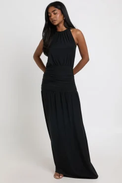 Robe Maxi Taille Basse Froncée Ultra Douce