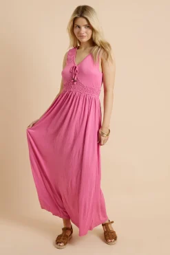 Robe Maxi À Taille Froncée