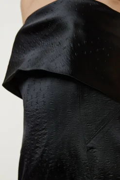 Robe Maxi Tailleur en Satin Structuré et Texturé à Bandeau, d'inspiration italienne pour grandes tailles