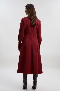 Robe Maxi Techno à Manches Longues avec Détail Trou de Serrure et Finitions