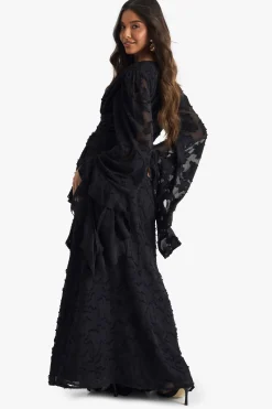 boohoo Robe maxi texturée à découpe fendue<Femme Robes À Manches Longues|Robes