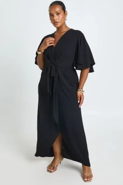 boohoo Robe Maxi Texturée Grande Taille Avec Détail Noué À La Taille<Femme Robes De Soirée|Toutes Les Robes