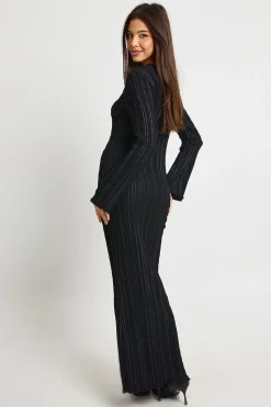 boohoo Robe maxi texturée à manches évasées<Femme Robes À Manches Longues|Robes