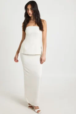 Robe Maxi Tissée Bandeau 2 En 1