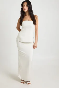 Robe Maxi Tissée Bandeau 2 En 1